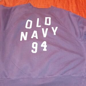 Large blue crew neck hoodie